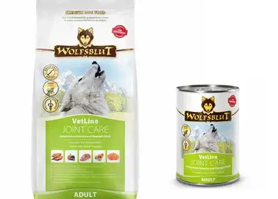 Wolfsblut VetLine Joint Care Trockenfutter und Nassfutter fuer Hunde