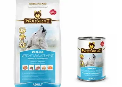 Wolfsblut VetLine Weight Management Trockenfutter und Nassfutter fuer Hunde