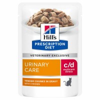 48x85 g Hills c/d Multicare Stress mit Huhn für Katzen