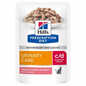 48x85 g Hills c/d Multicare Stress mit Lachs für Katzen