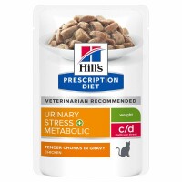 48x85 g Hills c/d Multicare Stress + Metabolic mit Huhn für Katzen