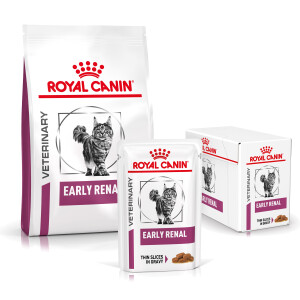 Sparpaket 3,5 kg + 12x85 g Royal Canin Early Renal für Katzen